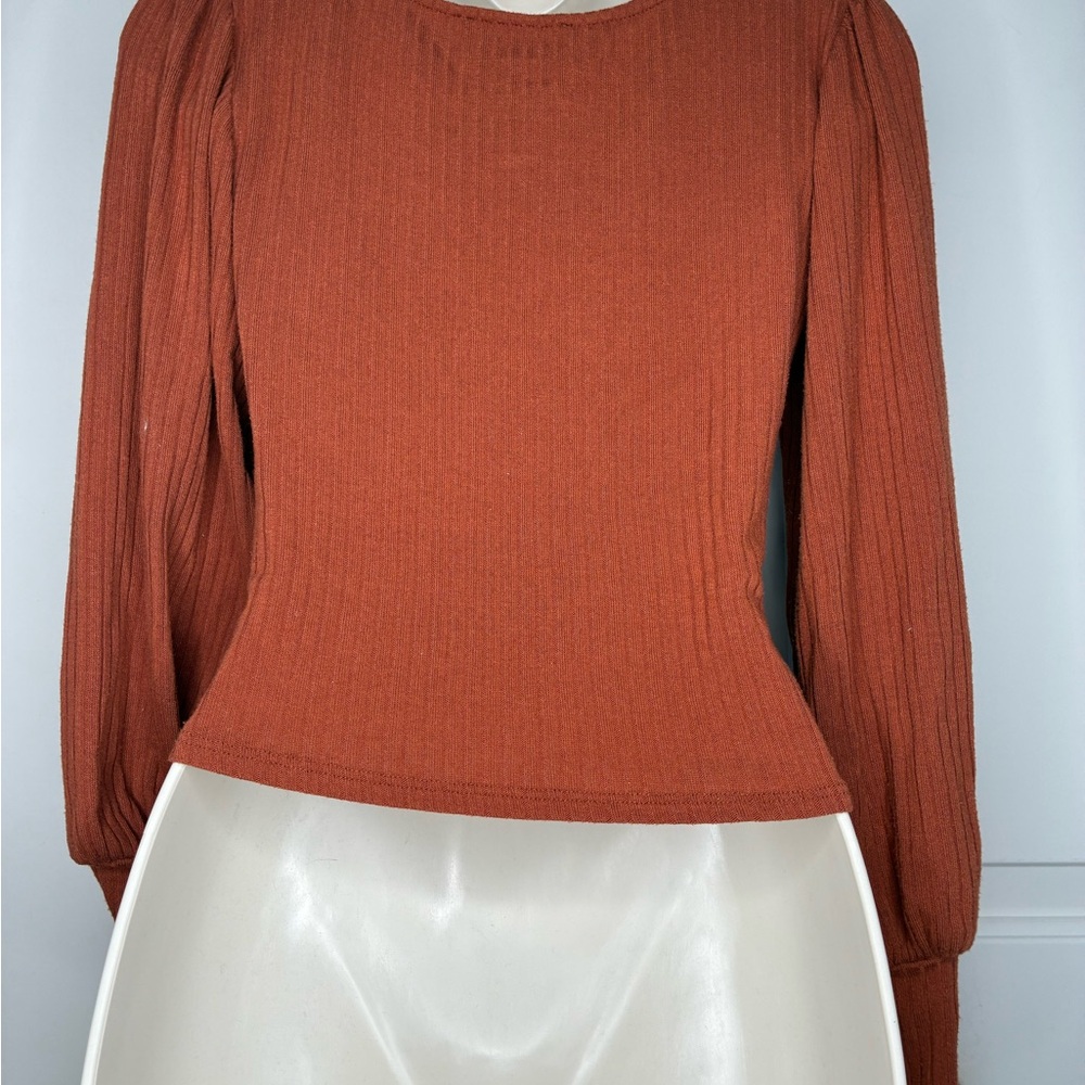 Forever 21 Terracotta Ribbed Blouse - Picture 2 of 7